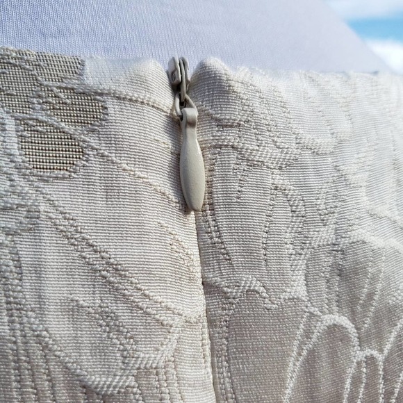 JONES NY Dress Jacket Cream Gold Metallic Formal Silk Set Floral Brocade 12 - Picture 14 of 16